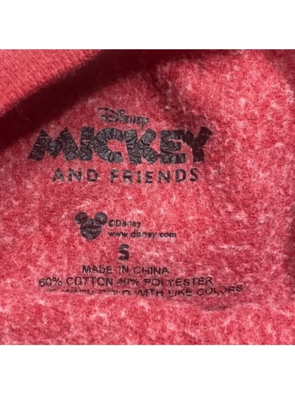 Disney Mickey Mouse And Friends Kids Crew Neck Sweatshirt-Red-Size Small-GUC